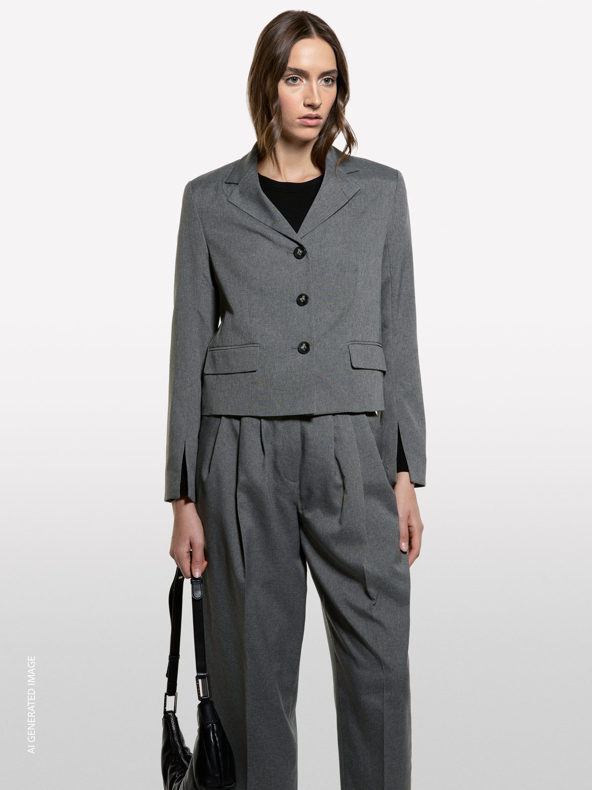 Blazer curto efeito mélange - ucb_image_FY