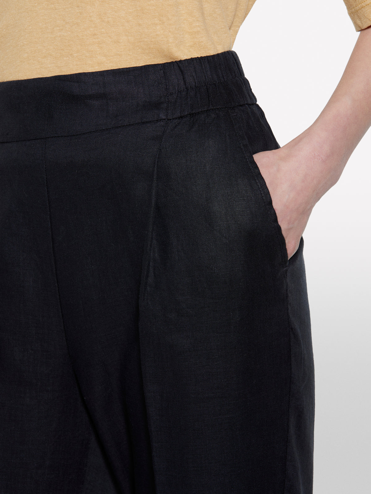 Joggers pretas em 100% linho - ucb_image_FY