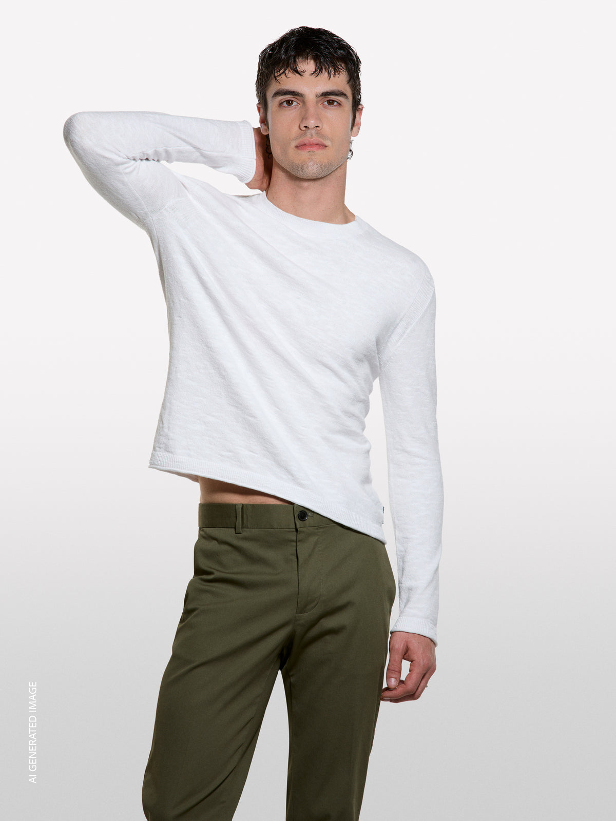 Camisola branca de gola redonda regular fit - ucb_image_FY