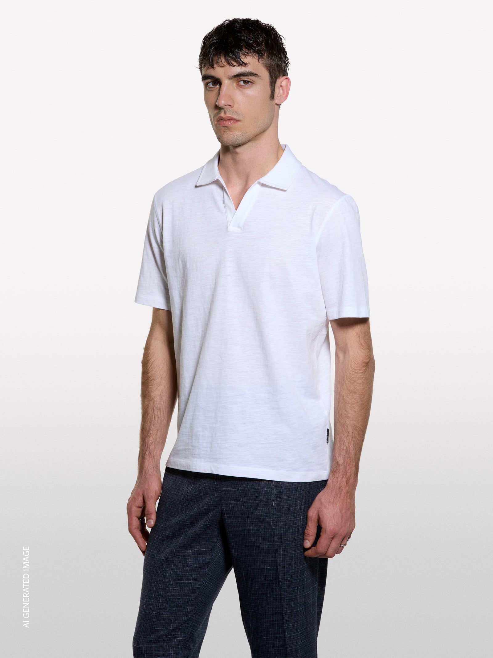 White polo in 100% cotton