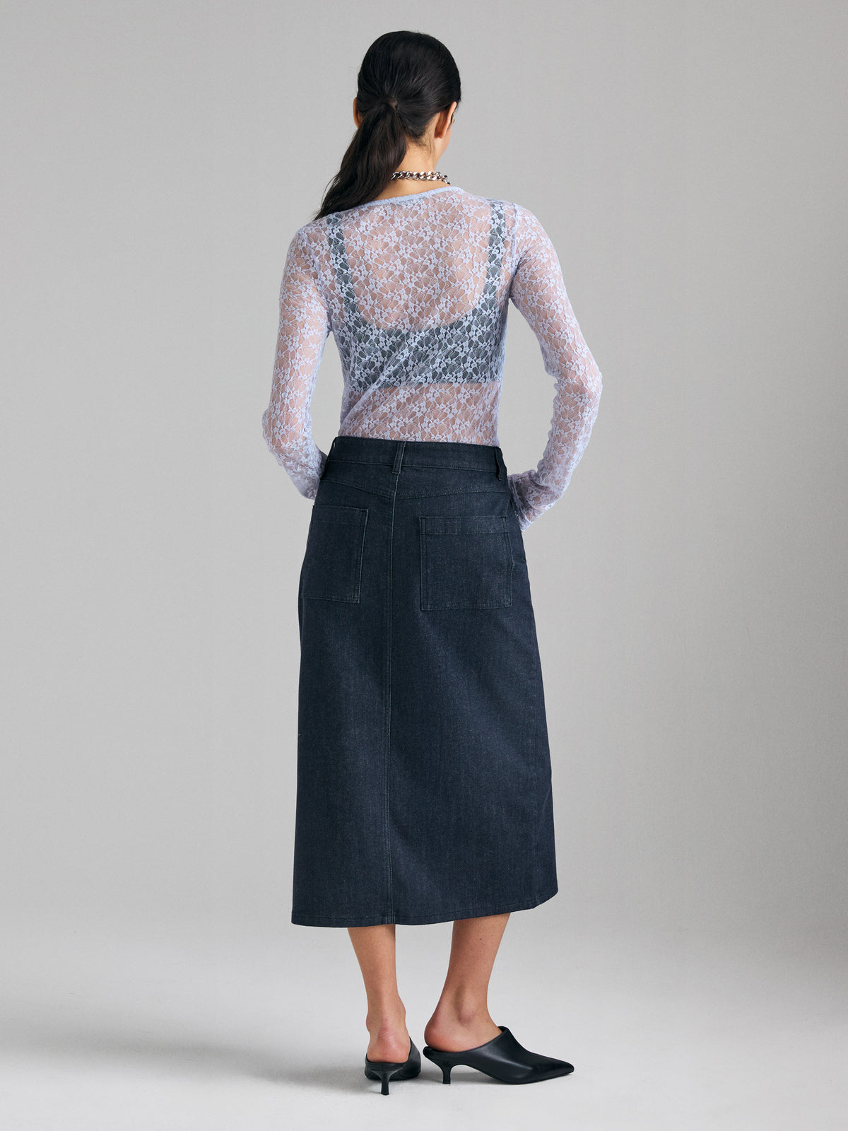 T-shirt em renda com franzido - ucb_image_B