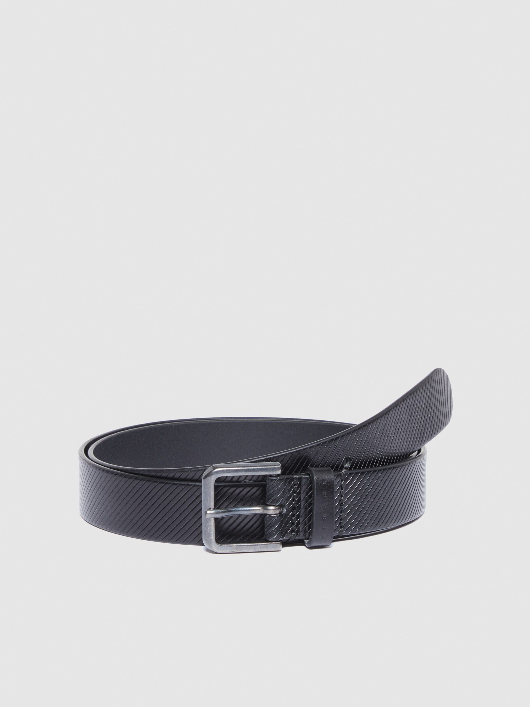 Sisley - 100% Printed Leather Belt, Man, Black, Size: S