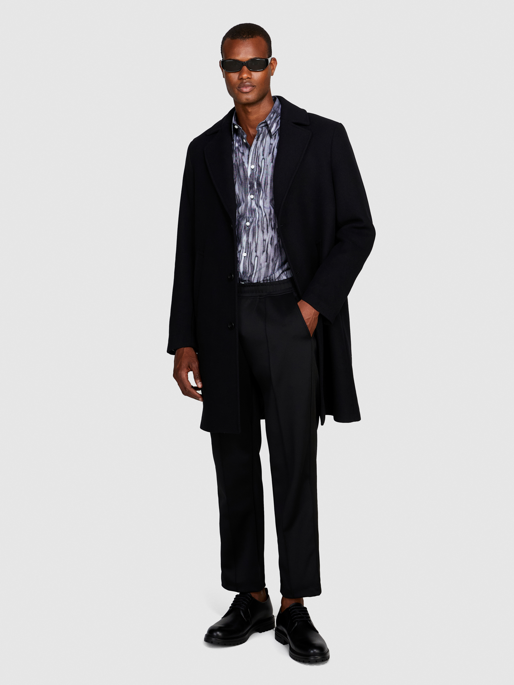 Sisley - Regular Fit Coat, Man, Black, Size: 56