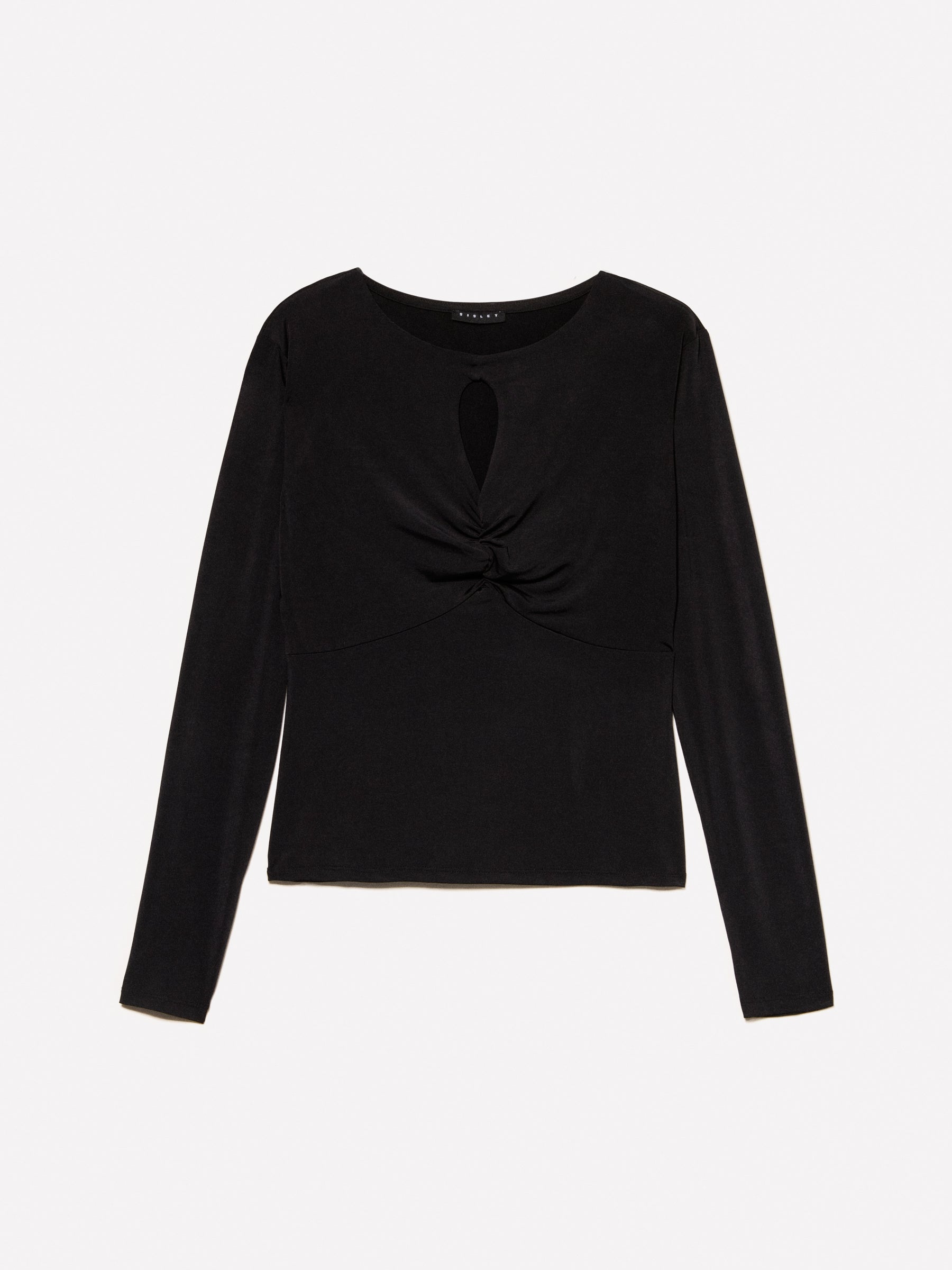 T-shirt preta com franzido  - ucb_image_FS