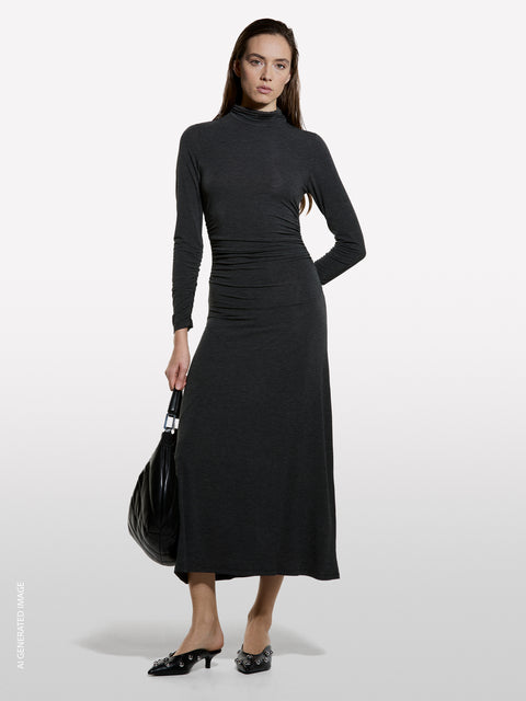 Vestido comprido com franzido - ucb_image_F