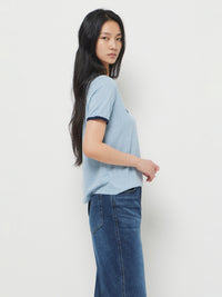 T-shirt com contraste em mistura de linho - ucb_image_F