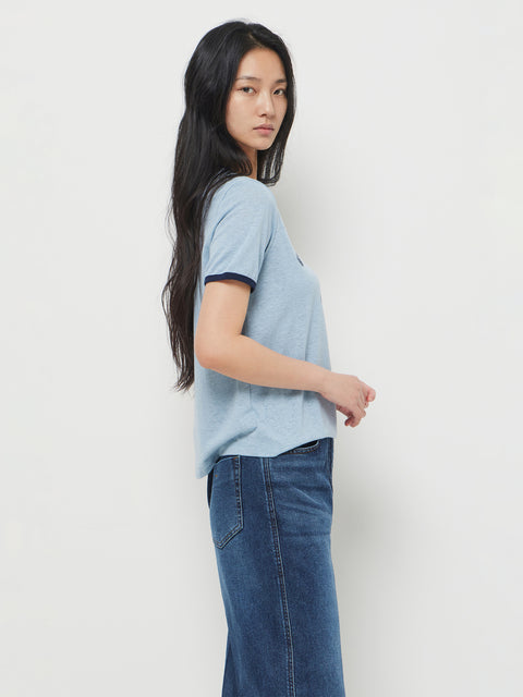T-shirt com contraste em mistura de linho - ucb_image_F