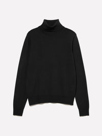 Camisola de gola alta preta em mistura de lã - ucb_image_FS