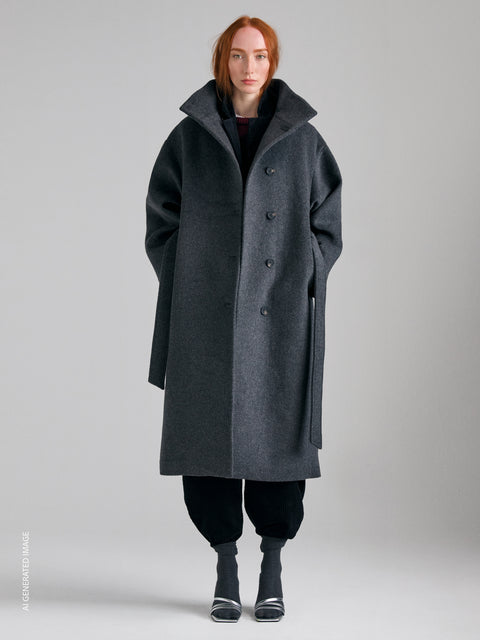Cappotto relaxed fit con collo alto - ucb_image_F