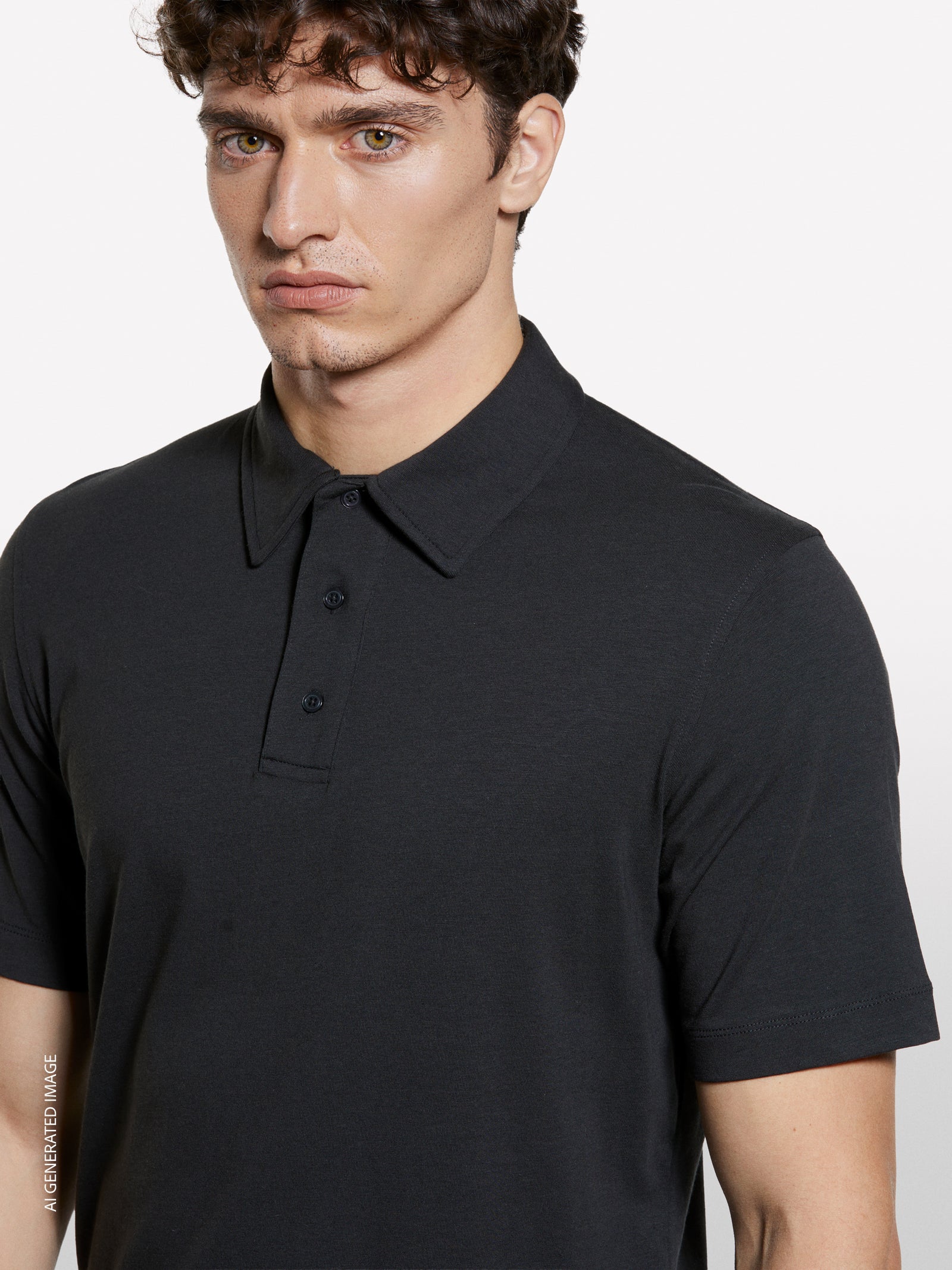 Black slim fit polo