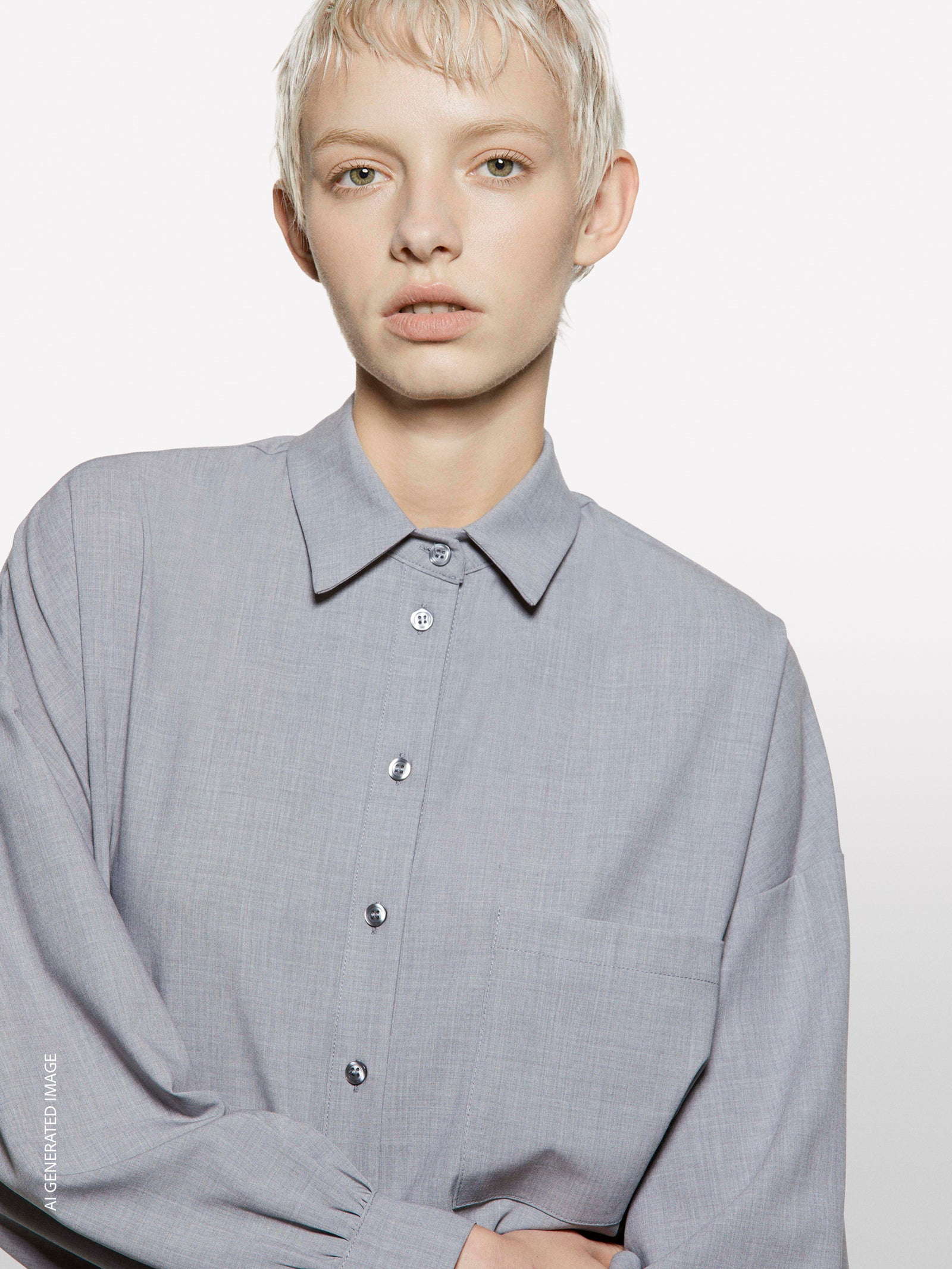 Light gray oversized fit shirt