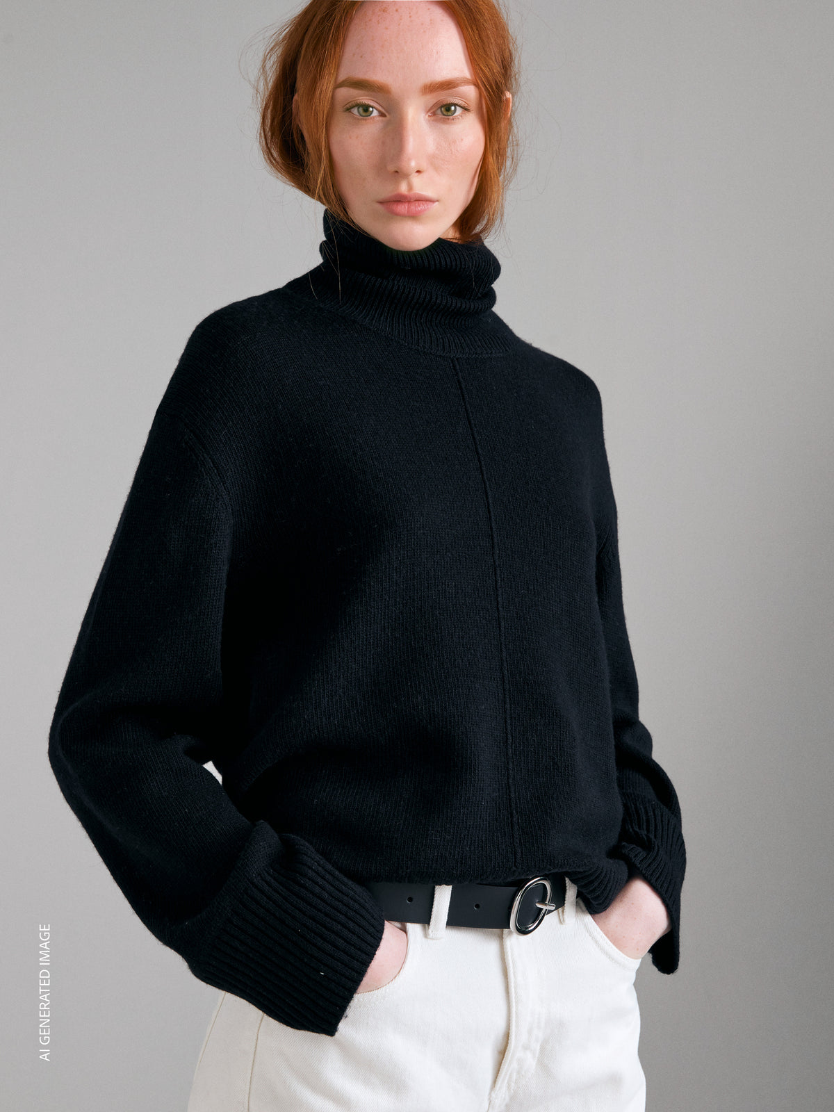 Wool blend turtleneck sweater