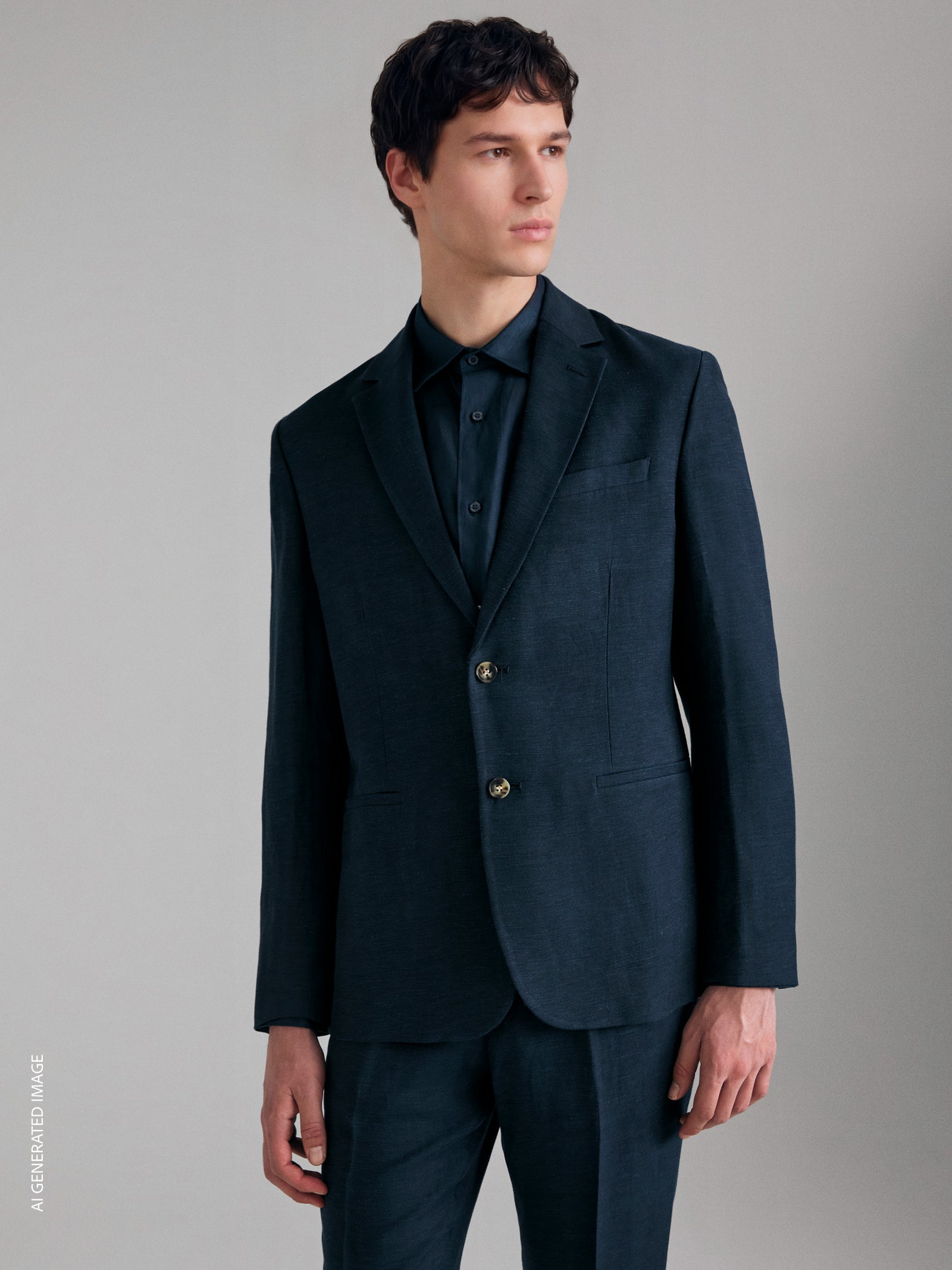 Linen blend blazer