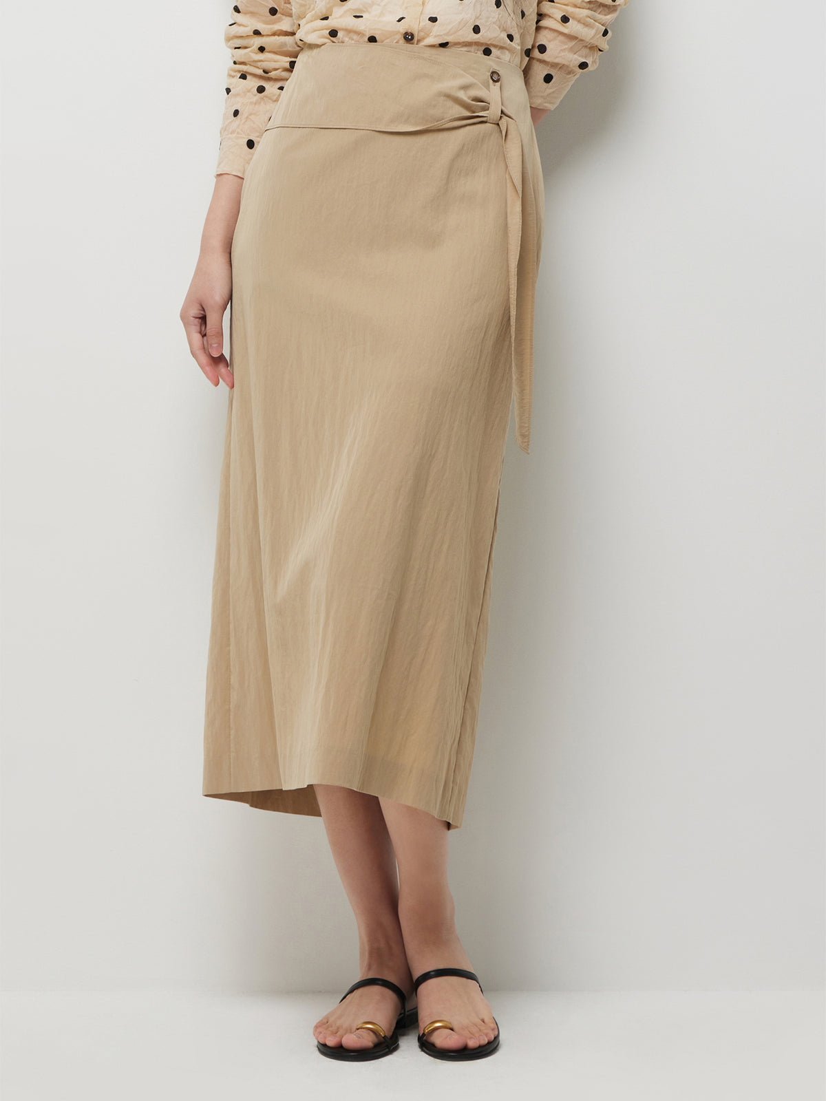 Midi skirt with sash