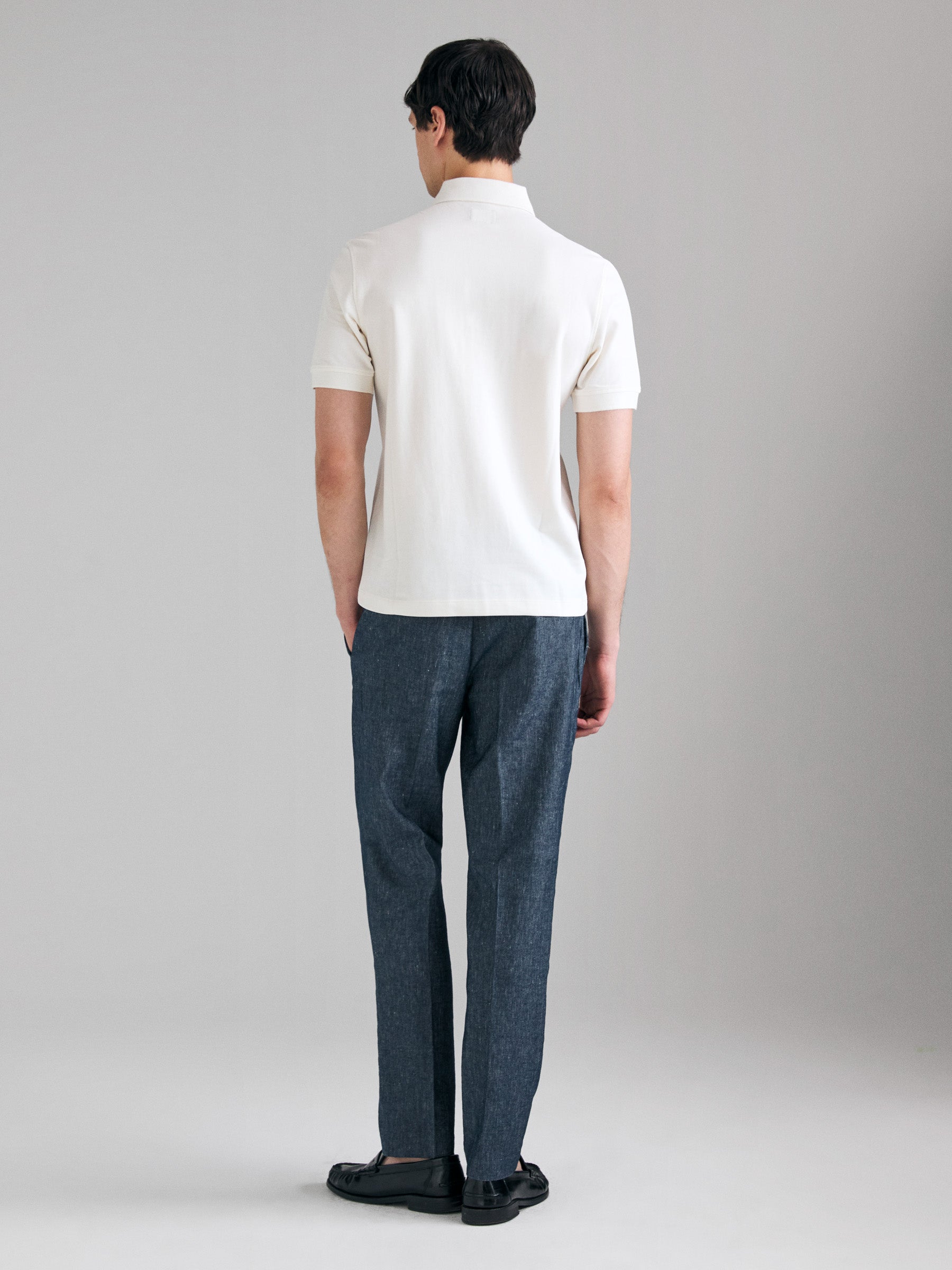 Chinos em denim de linho misto - ucb_image_B
