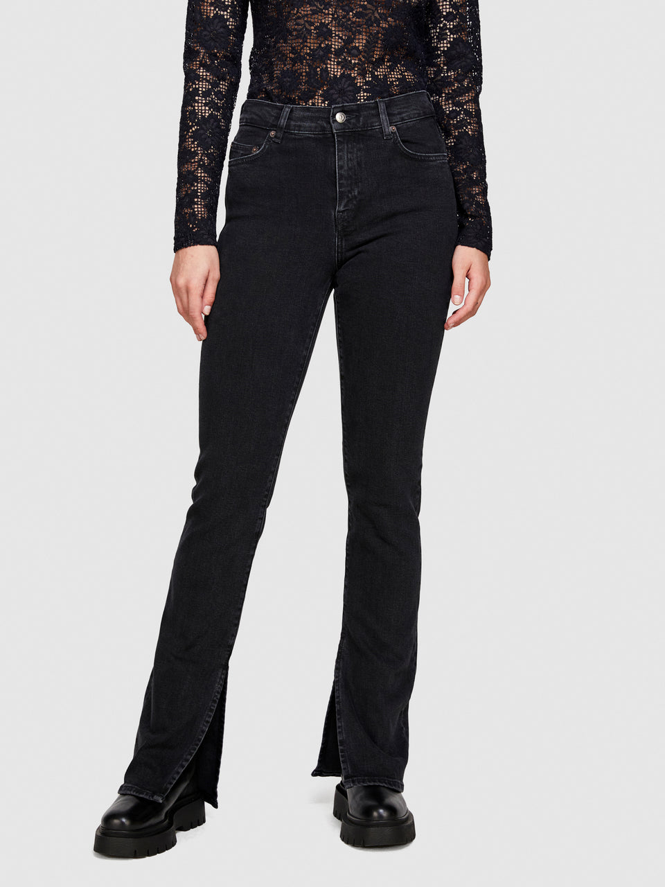 Jeans de cintura subida com rachas - ucb_image_FY
