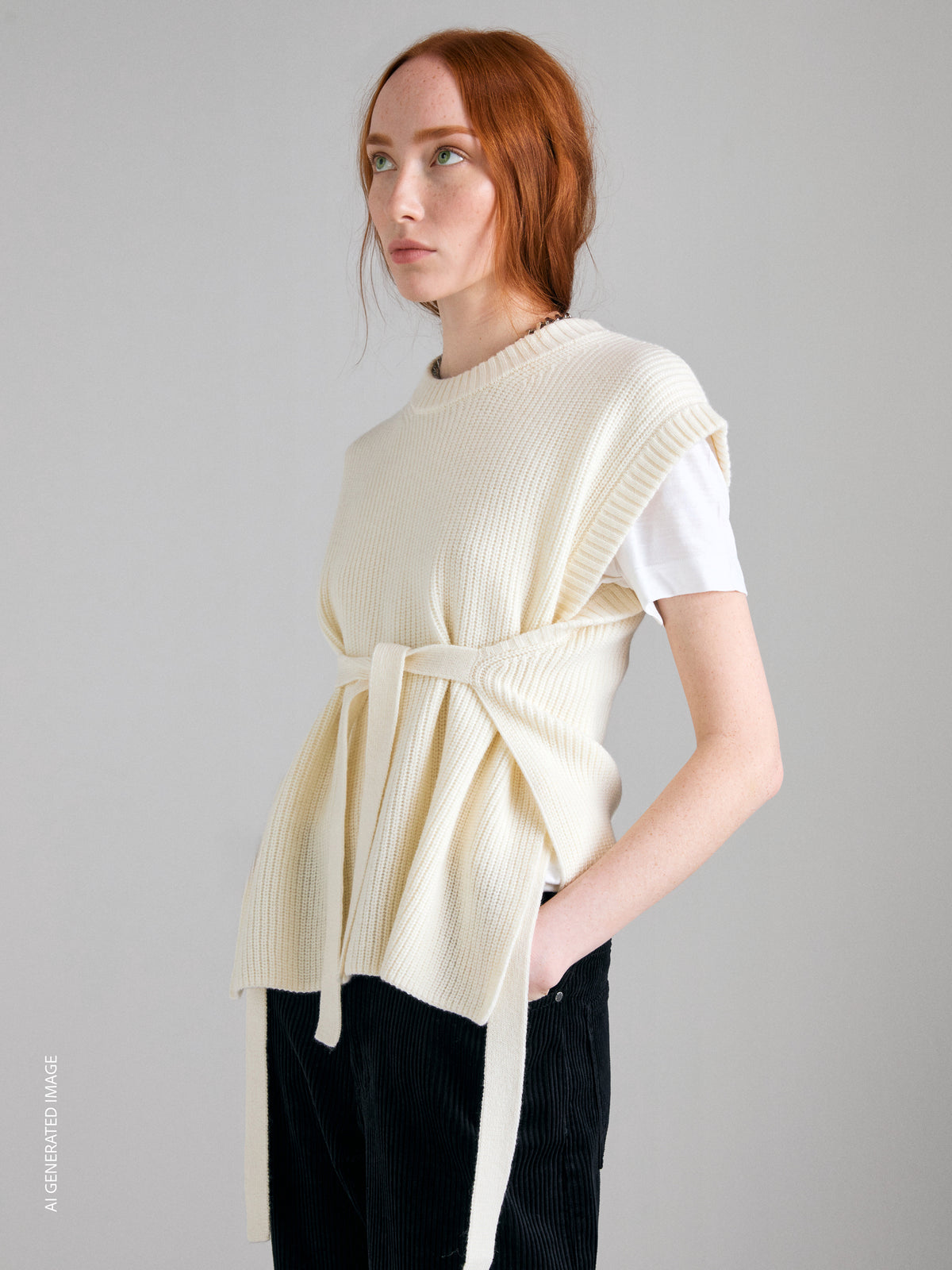 Gilet in maglia con lacci  - ucb_image_FY