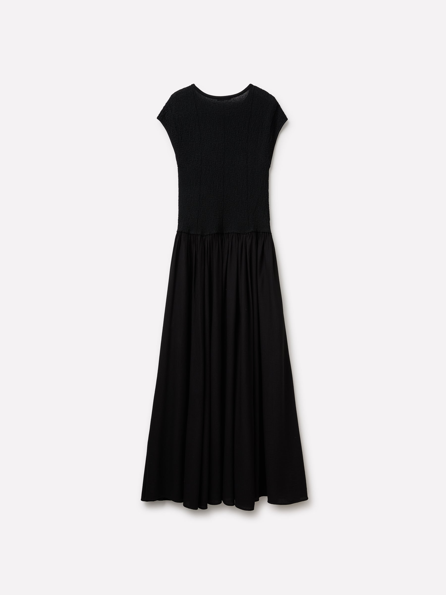 Vestido comprido em mistura de materiais - ucb_image_BS