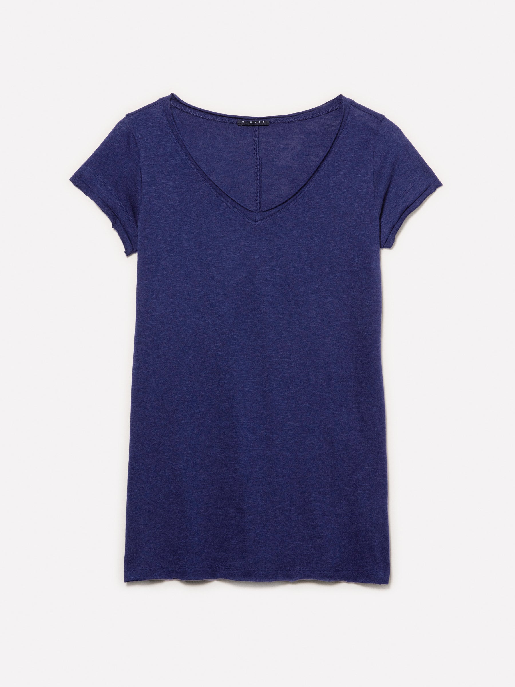 T-shirt decote em V azul-escuro - ucb_image_FS