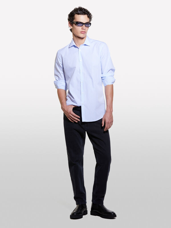 Light blue slim fit shirt - men's slim fit shirts | Sisley
