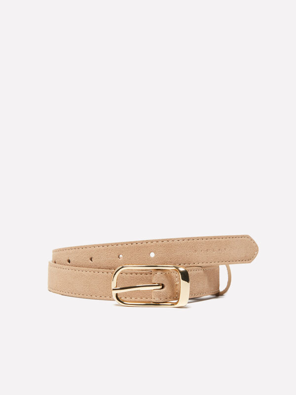 Camel suede leather belt - women's belts | Sisley