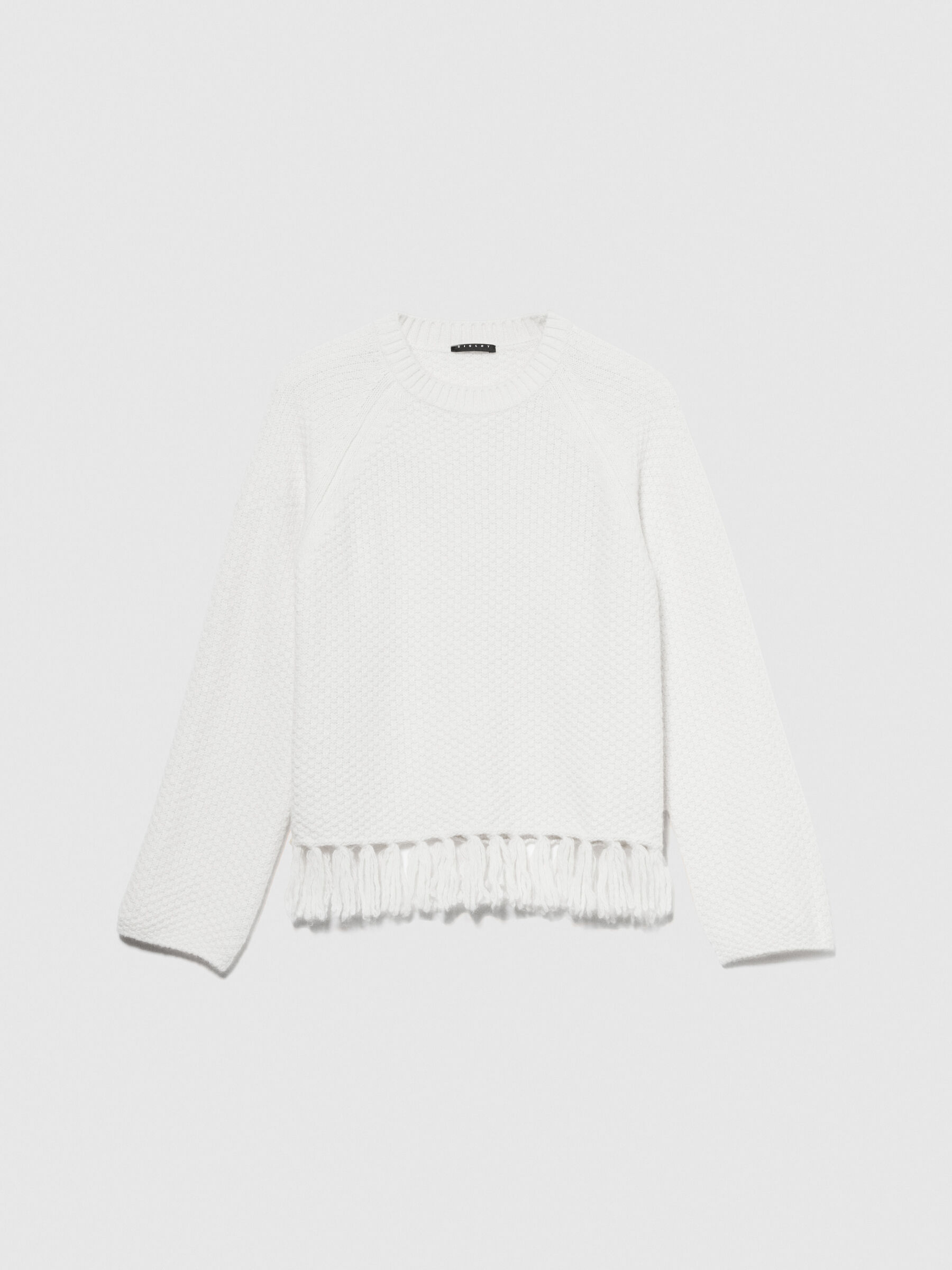 Sweater with fringe White Sisley