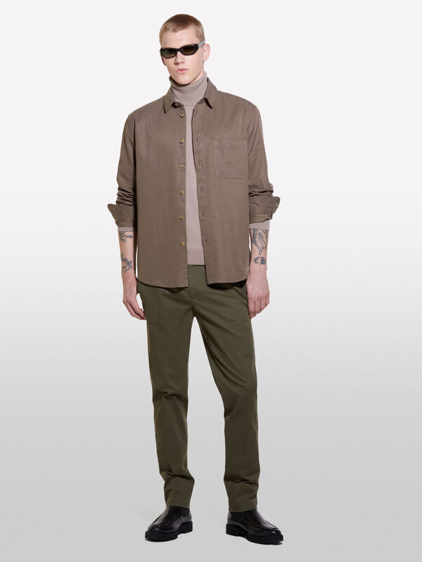 Dark green chinos - men's chino trousers | Sisley