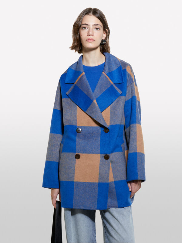 Multicolor check peacoat - women's coats | Sisley