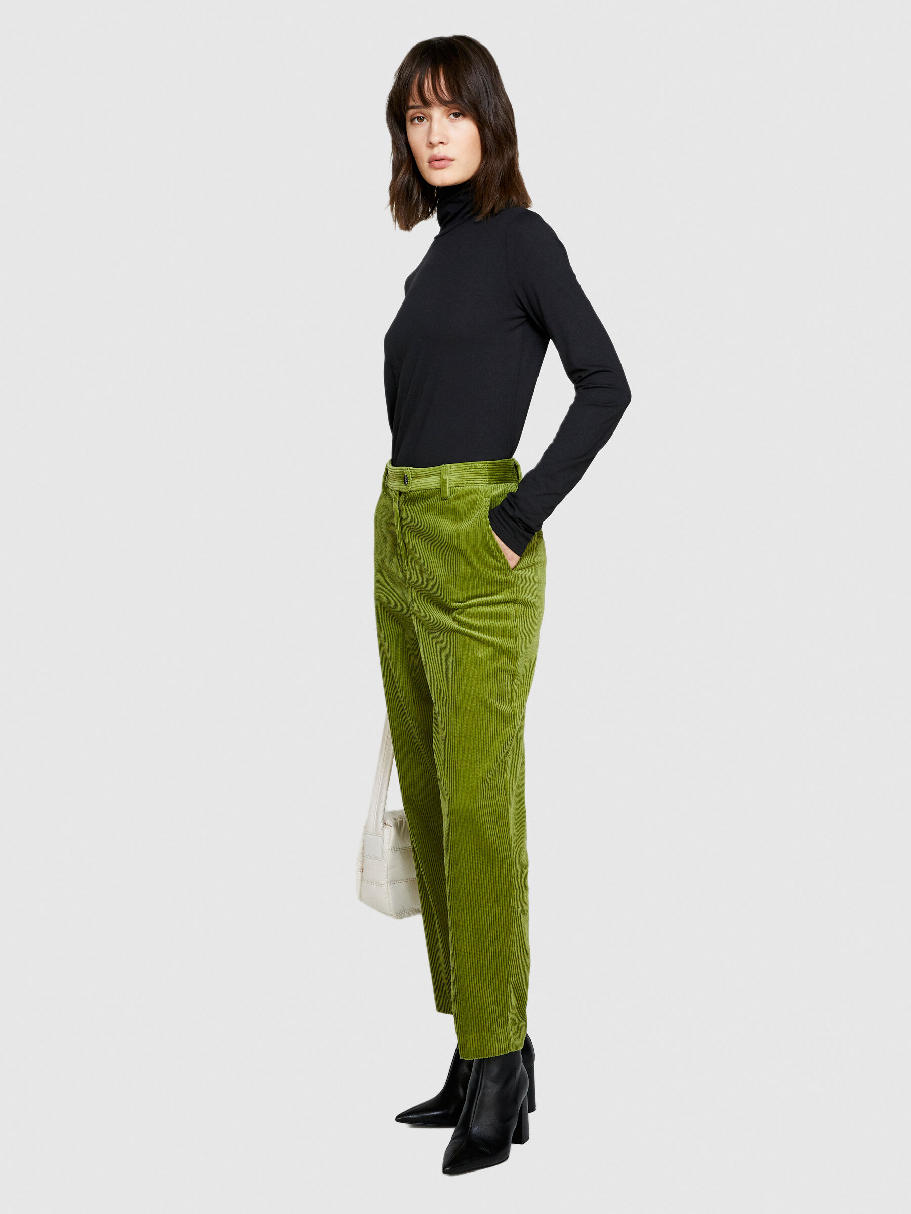 Corduroy joggers Olive Green Sisley