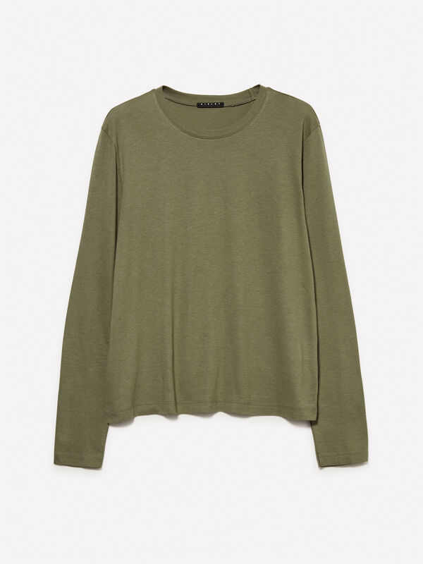 Military green long sleeve t-shirt Military green long sleeve t-shirt - women's long sleeve t-shirts | Sisley