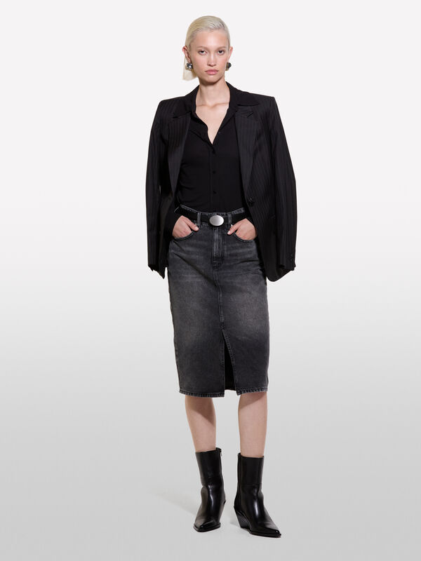 Black slim fit shirt - women's shirts | Sisley