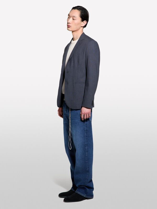 Dark gray slim comfort fit blazer - men's blazers | Sisley