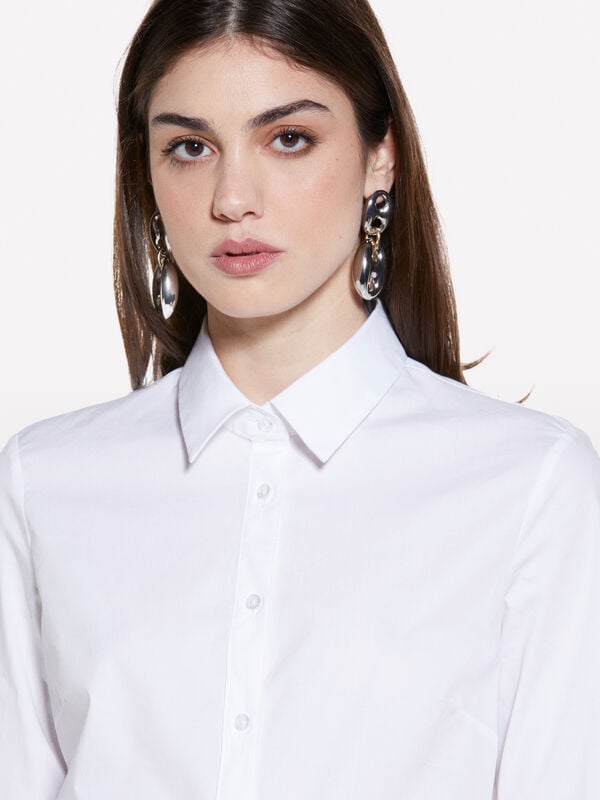 White slim fit shirt - women's shirts | Sisley