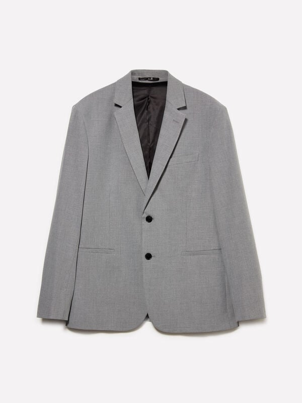 Light gray textured blazer - men's blazers | Sisley