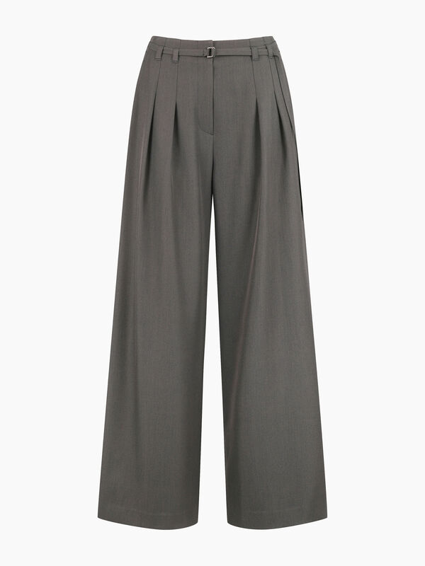 High-waisted trousers with belt - sisley k high-waisted trousers | Sisley K