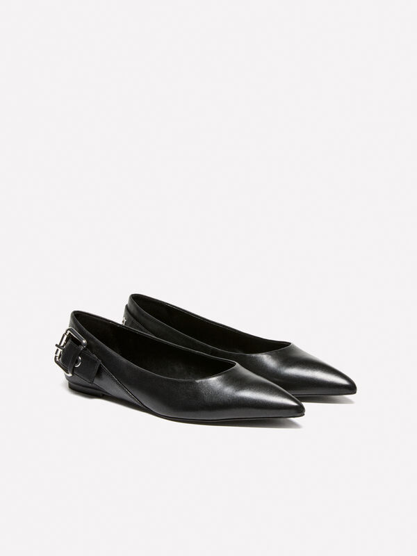 Black ballet flats with buckle - women's flat shoes | Sisley
