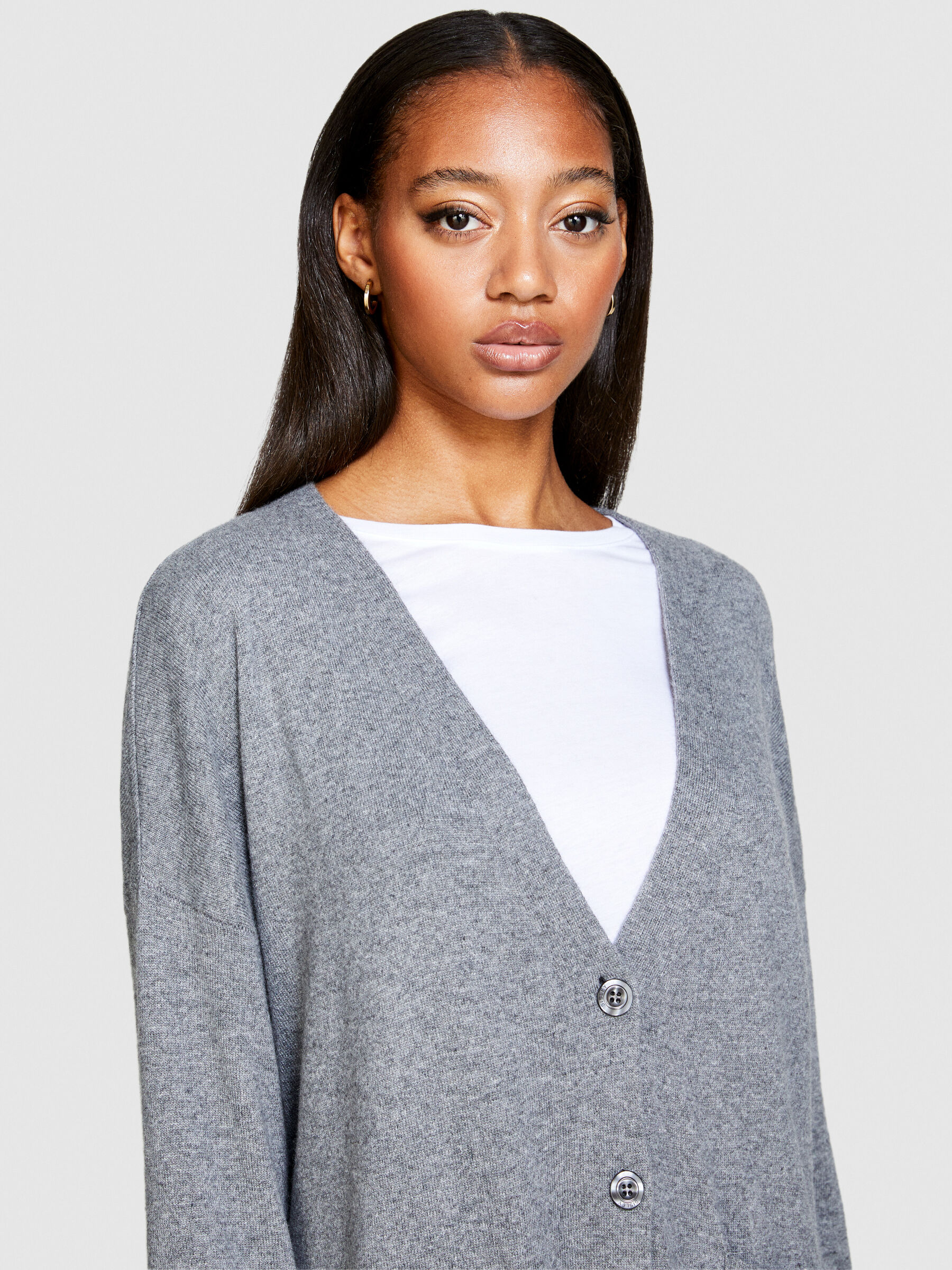 Grey v hotsell neck cardigan women's