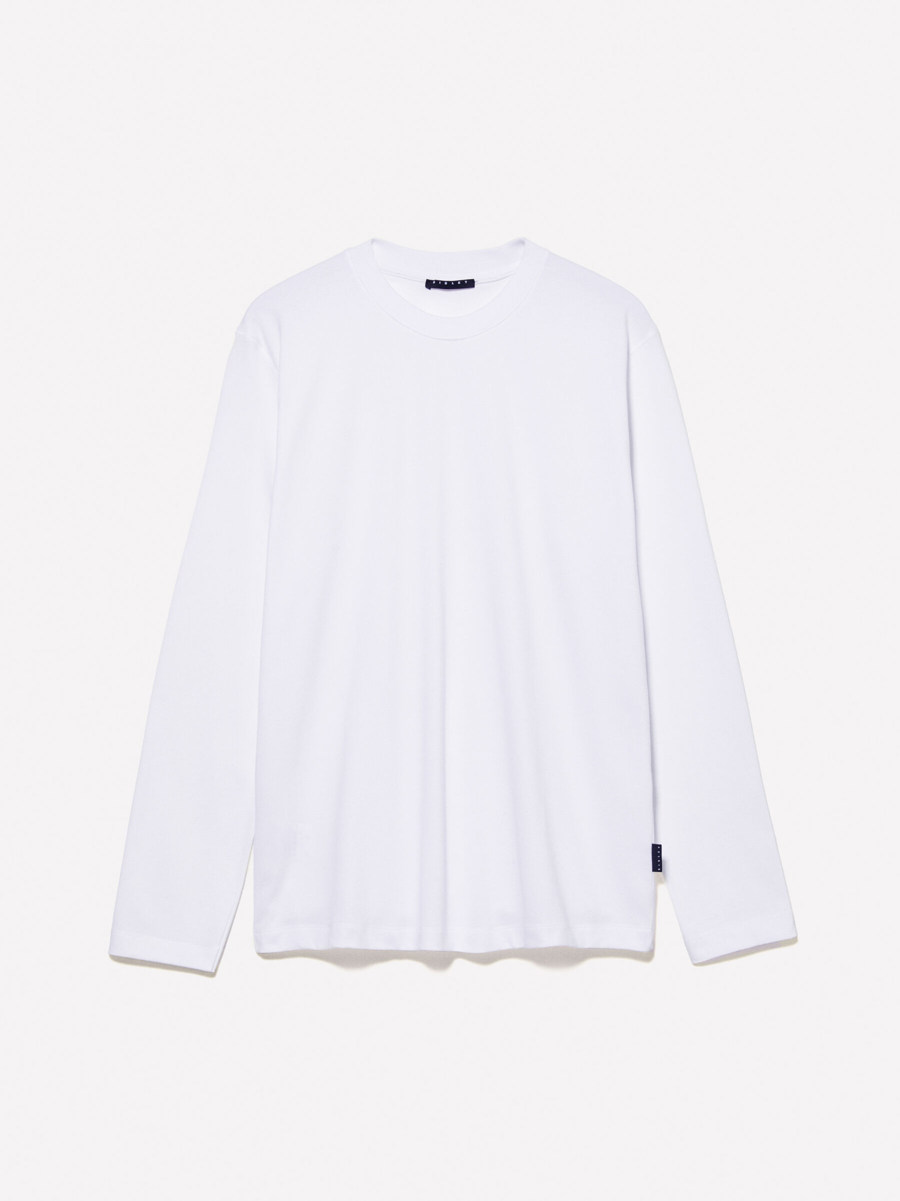 White long sleeve t-shirt in 100% organic cotton, White - Sisley