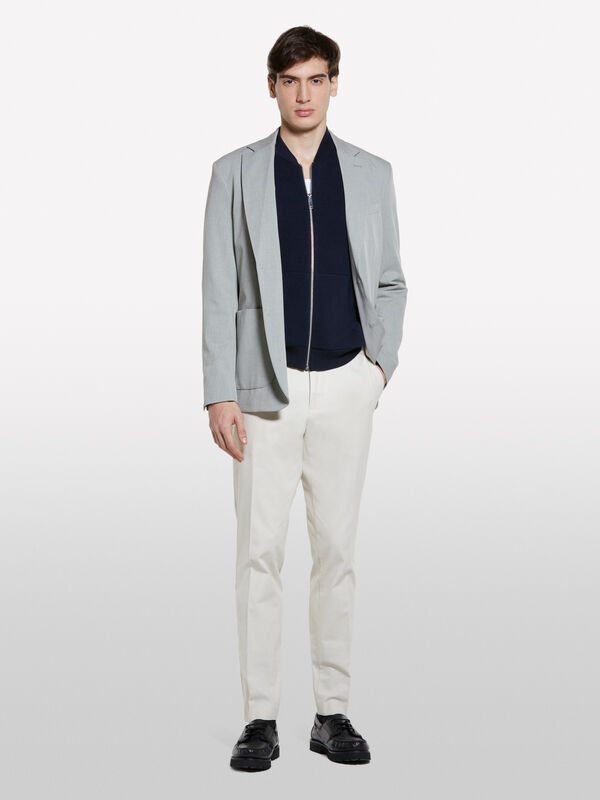Beige textured chinos - men's slim fit trousers | Sisley