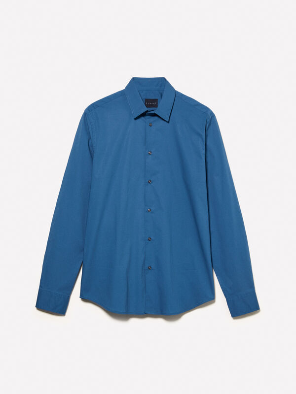 Blue slim fit shirt - men's slim fit shirts | Sisley