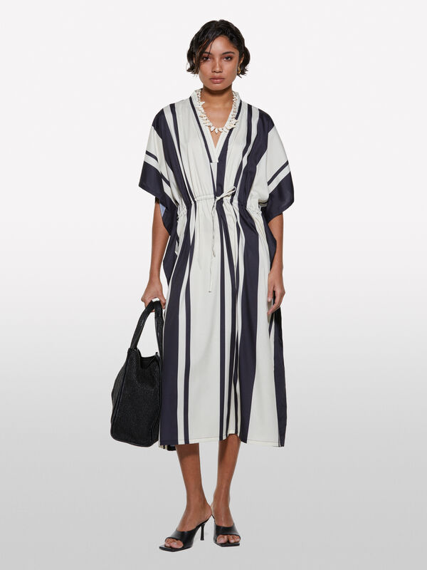Light long printed kaftan - women's midi dresses | Sisley