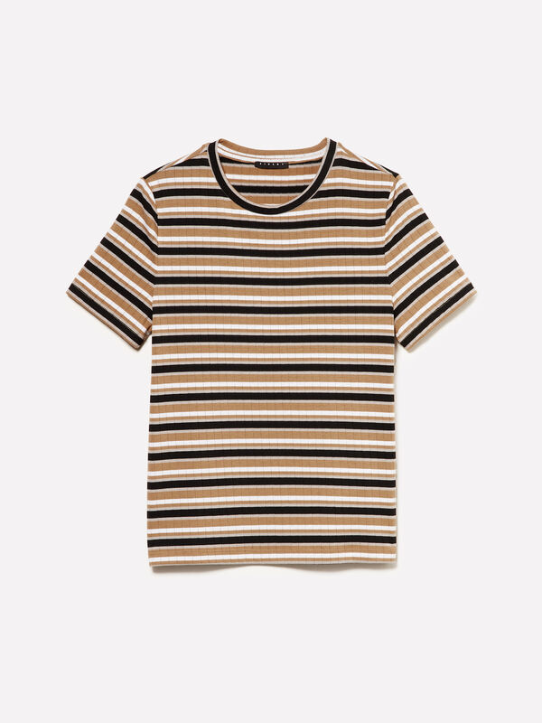 Ribbed T-shirt - women's short sleeve t-shirts | Sisley