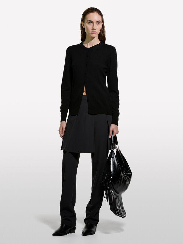 Black regular fit cardigan - women's cardigans | Sisley