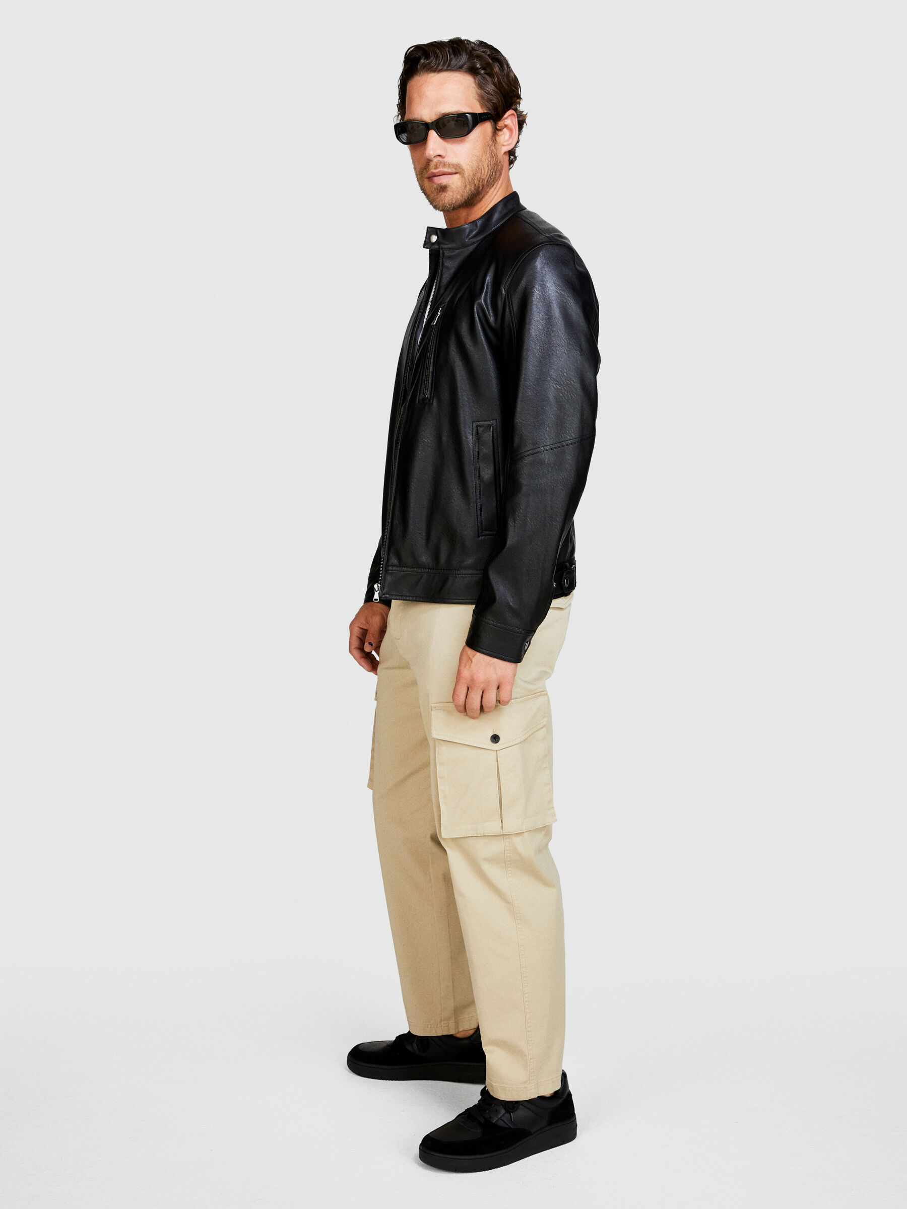 Slim comfort fit biker jacket Black Sisley