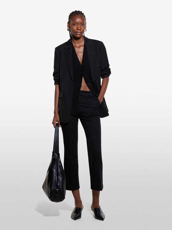 Black slim fit trousers - women's slim fit trousers | Sisley