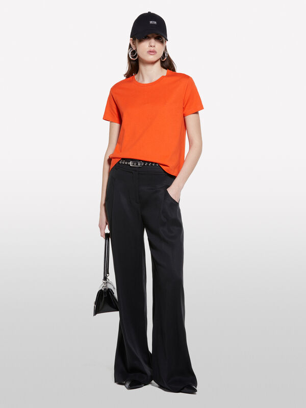 Red boxy fit t-shirt - women's short sleeve t-shirts | Sisley