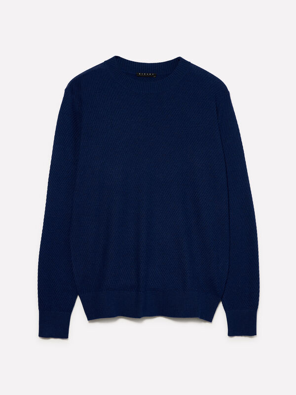 Dark blue crew neck sweater Dark blue crew neck sweater - men's crew neck sweaters | Sisley