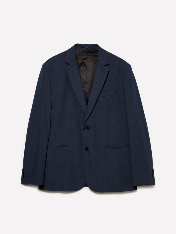 Dark blue textured blazer - men's blazers | Sisley
