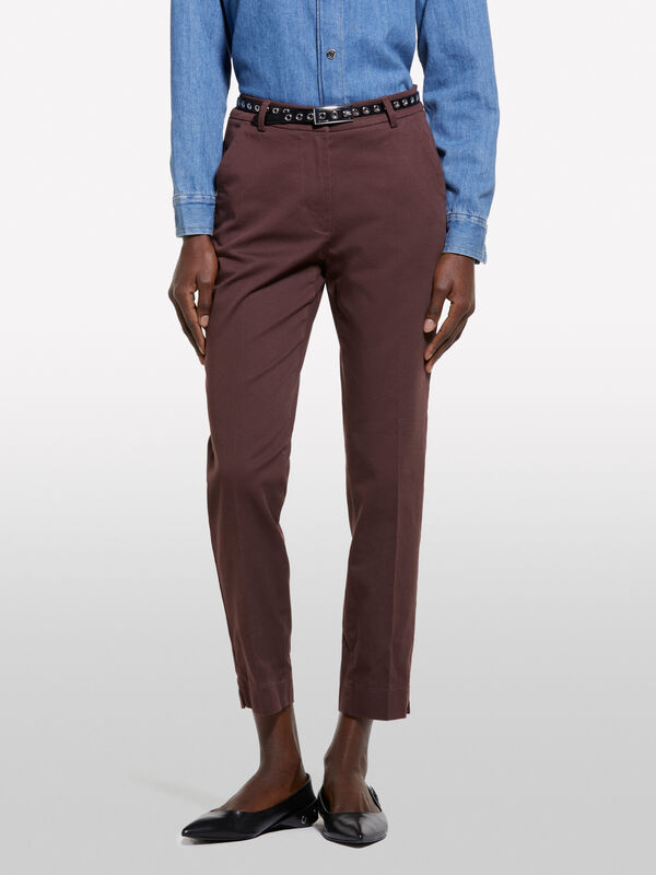 Brown chinos - women's slim fit trousers | Sisley