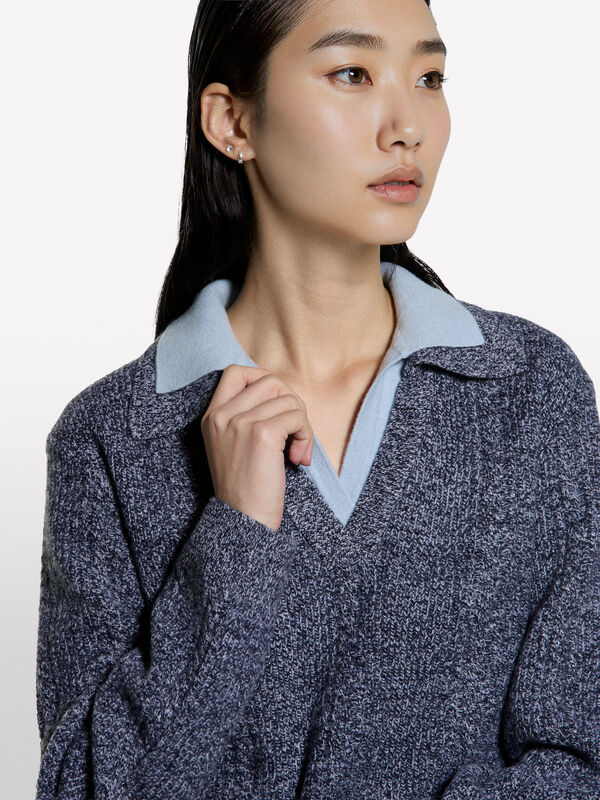 Sweater with shirt - sisley k v-neck sweaters | Sisley K
